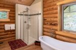 Relax after a day on the lake, hiking or skiing in the claw foot bathtub.